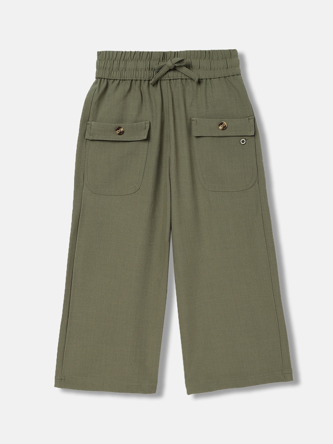 

ELLE Girls Solid Relaxed Fit Trouser, Green