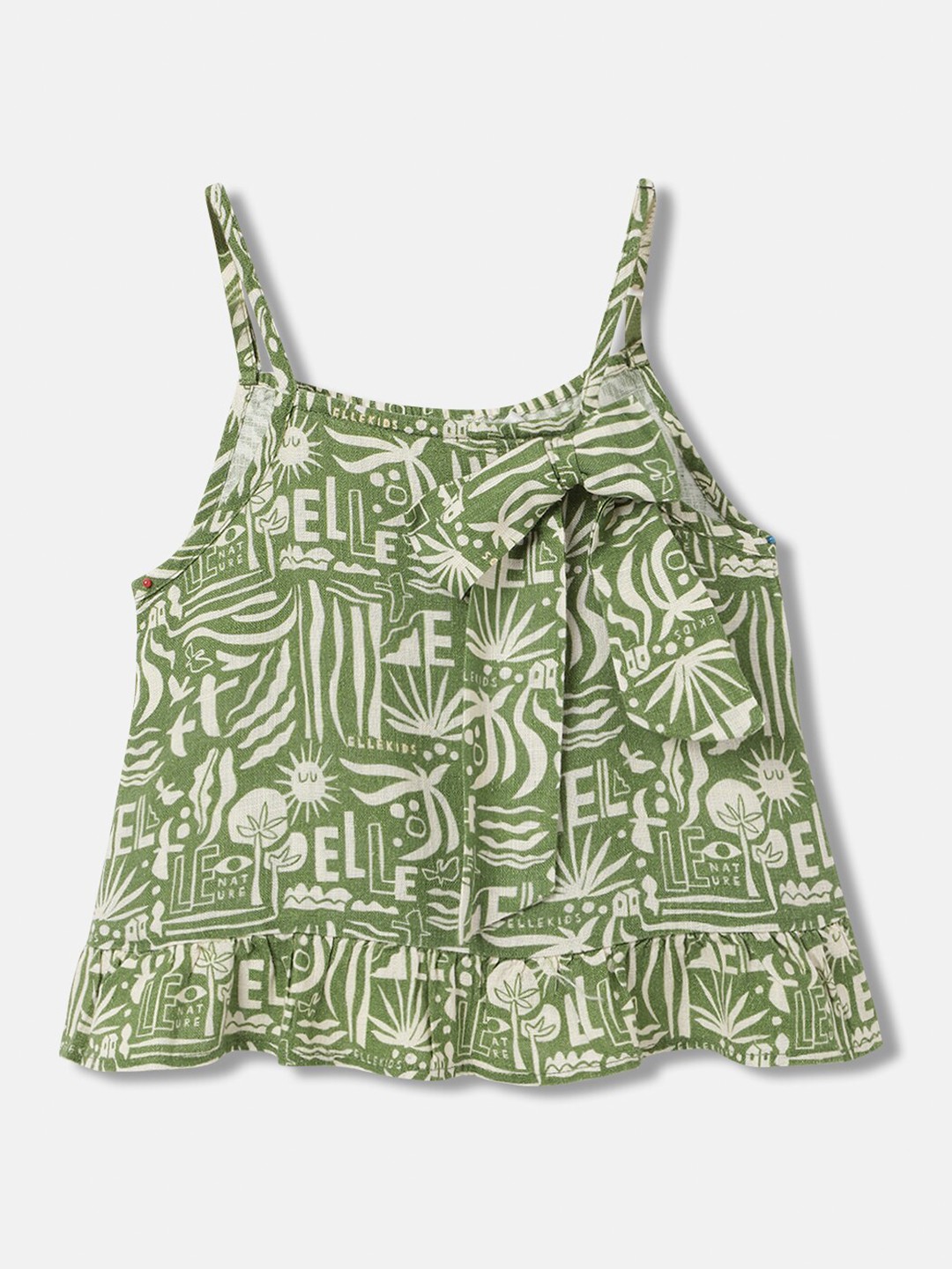 

ELLE Tropical Print Cotton Top, Green