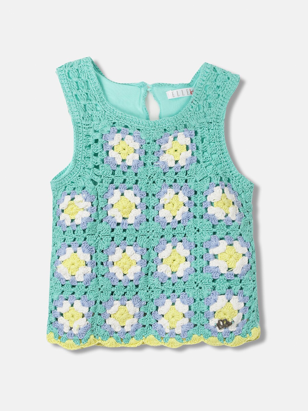 

ELLE Floral Print Cotton Top, Green