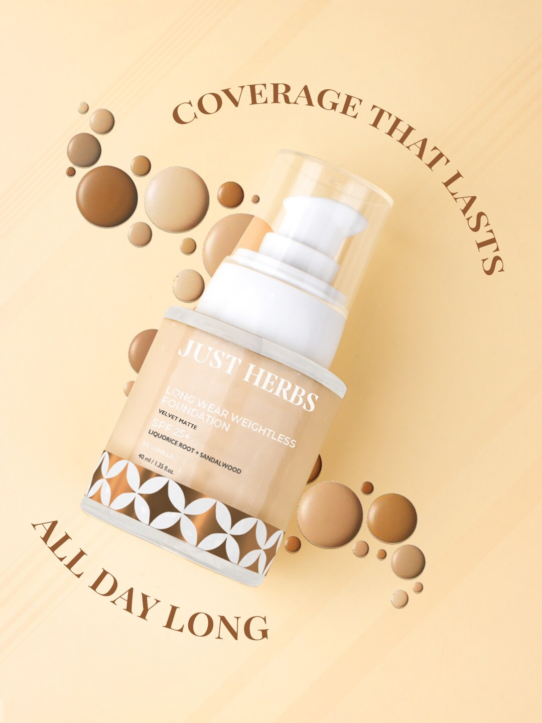 

Just Herbs Longwear Weightless Foundation 40ml- 09- Coffee, Coffee brown