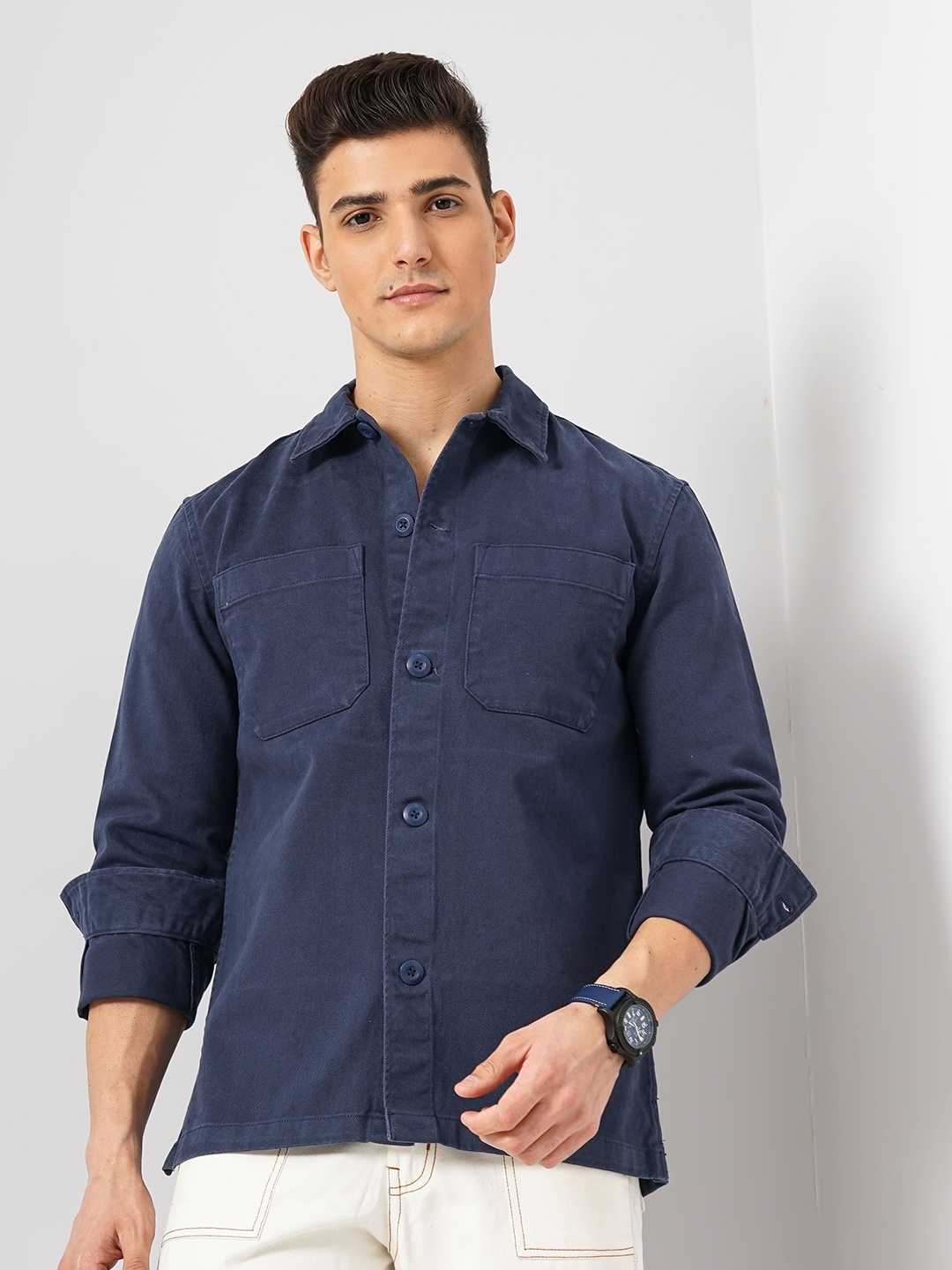 

Celio Men Classic Opaque Casual Shirt, Navy blue