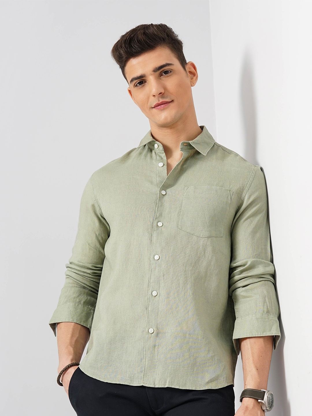 

Celio Men Classic Opaque Casual Shirt, Green