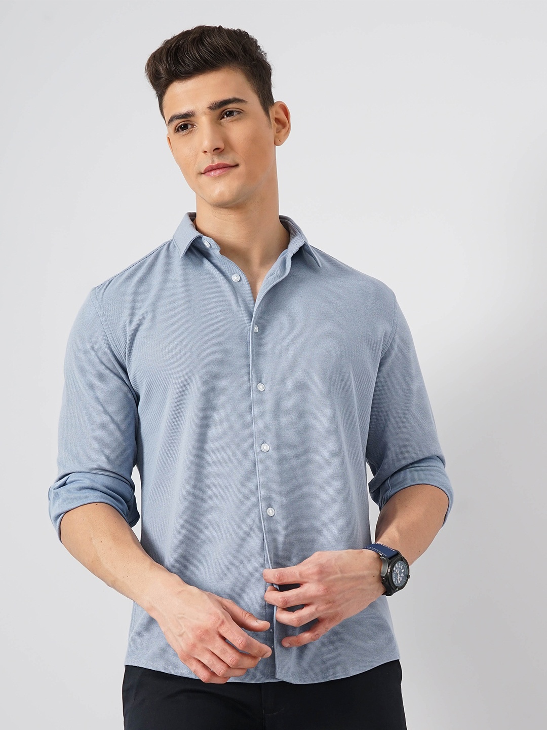 

Celio Men Classic Opaque Casual Shirt, Blue