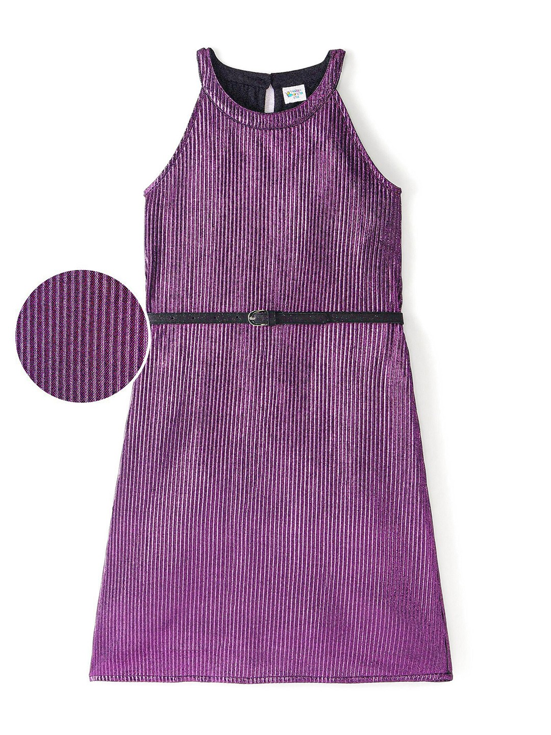 

Hola Bonita Glitter Sleeveless A-Line Dress, Purple