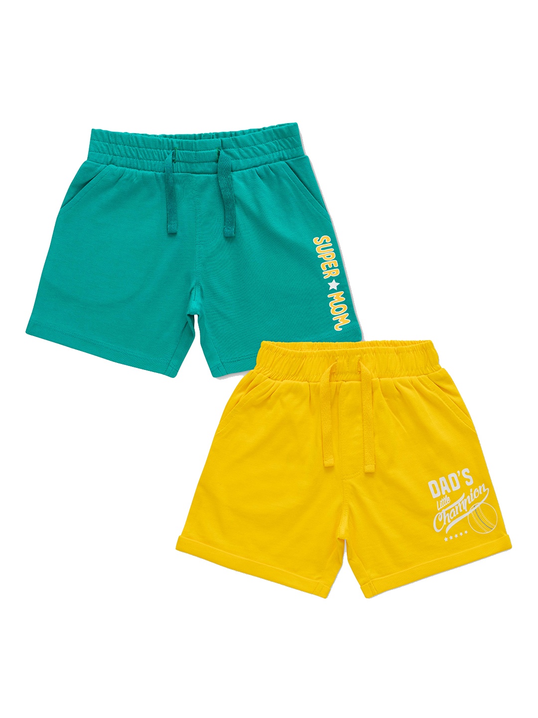 

JusCubs Boys Pack Of 2 Printed Cotton Shorts, Green