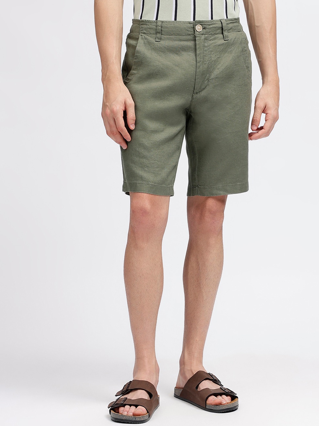 

Bruun & Stengade Men Linen Shorts, Green
