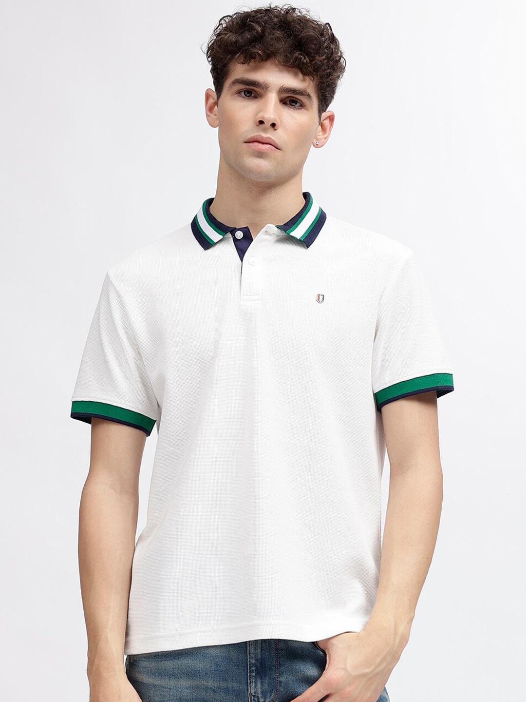 

Iconic Textured Regular Fit Cotton T-shirt, White