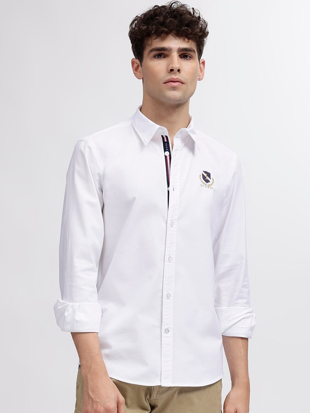 

Iconic Men Solid Regular Fit Cotton Shirt, White