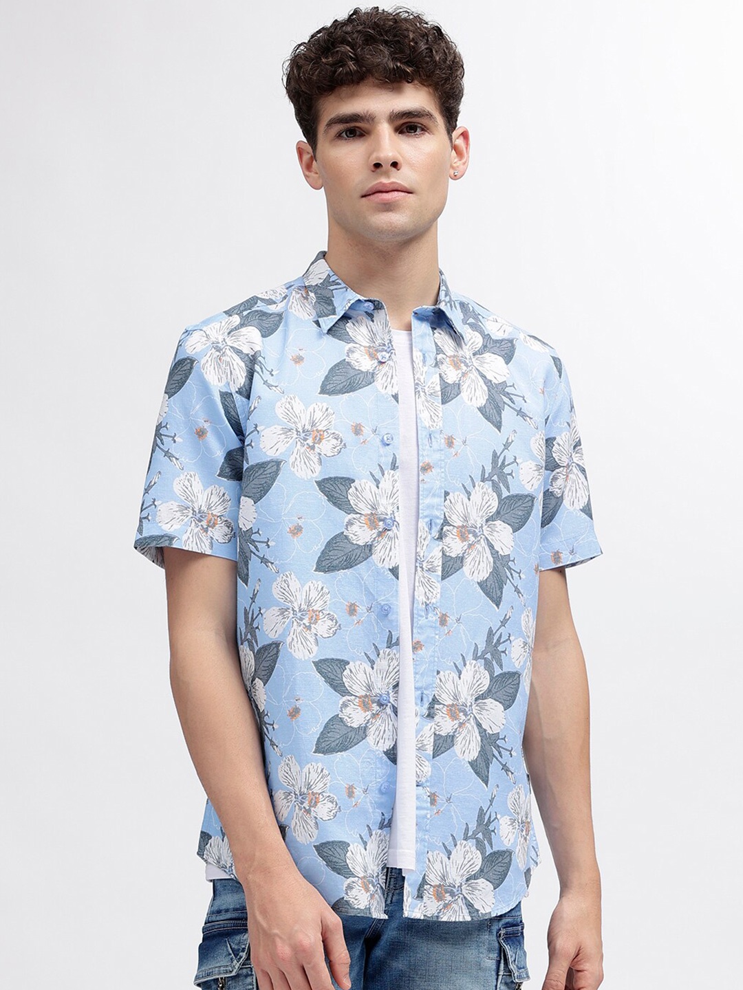 

Iconic Printed Regular Fit Linen Shirt, Multi