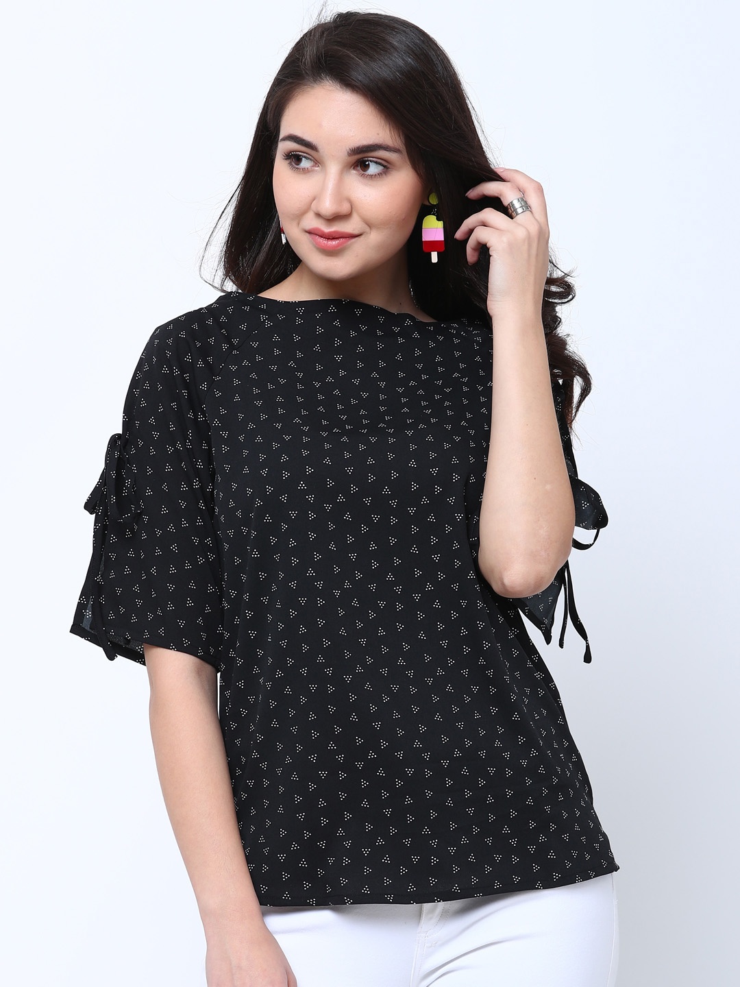 

Tokyo Talkies Women Black Printed Top