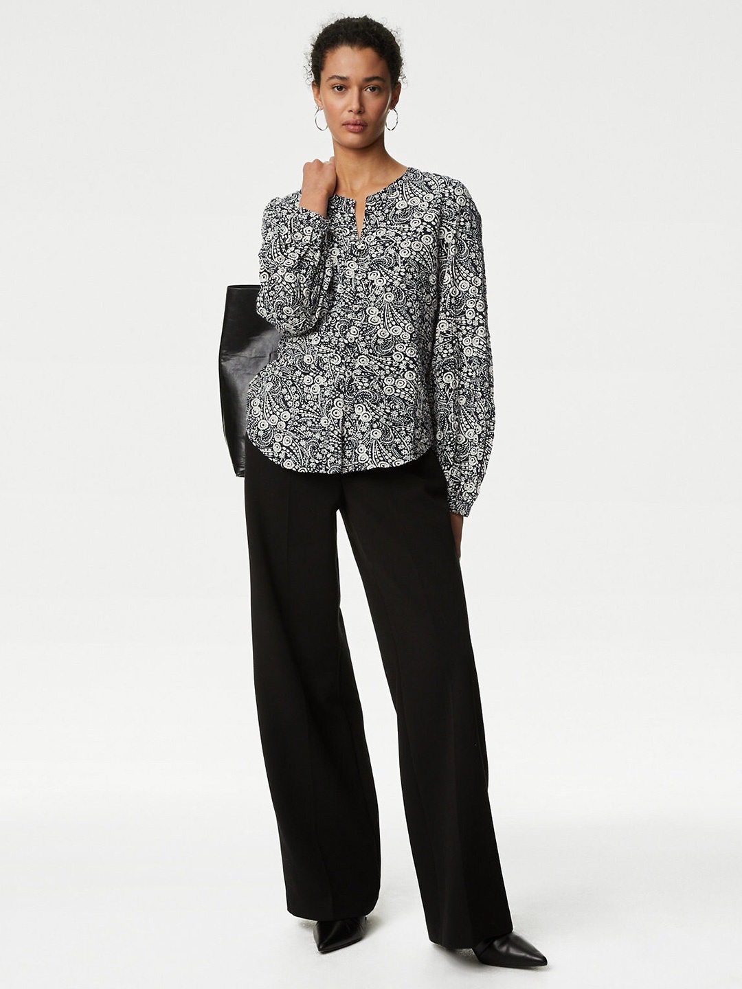 

Marks & Spencer Floral Print Cotton Top, Navy blue