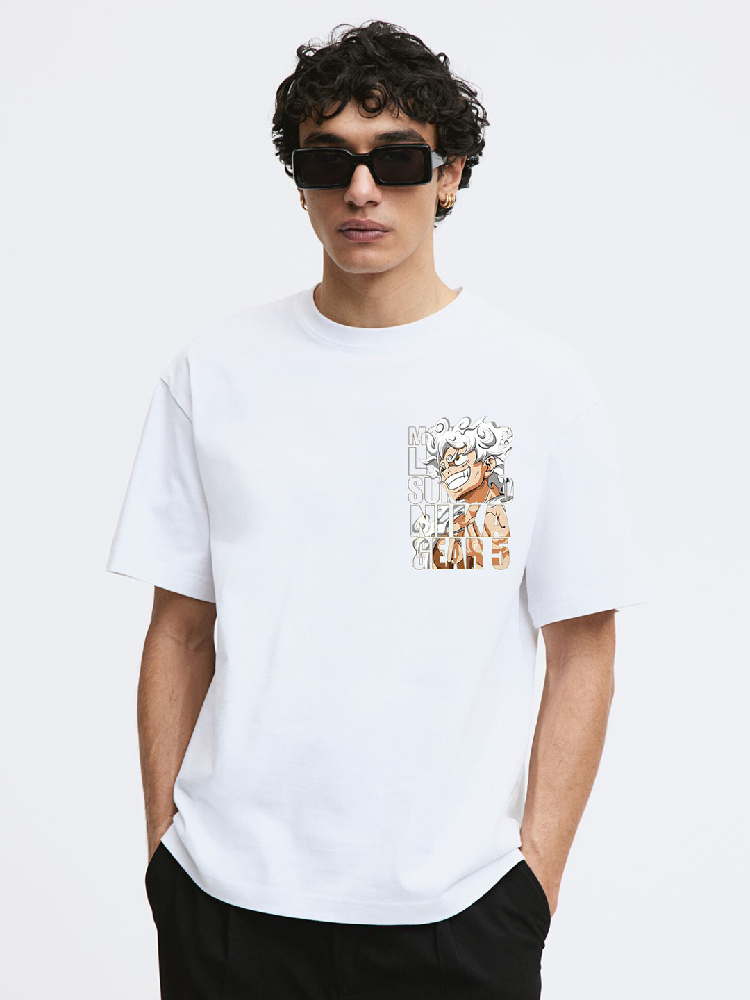 

Miaz Lifestyle Naruto Graphic Printed Drop-Shoulder Sleeves Cotton Oversized T-shirt, White