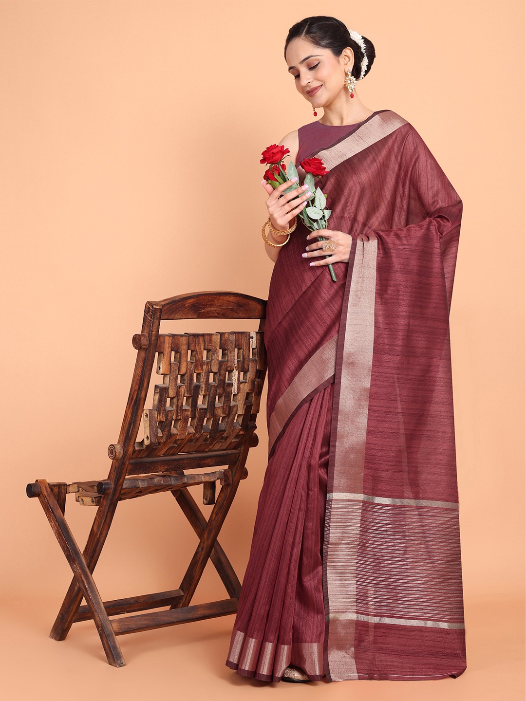 

KAZIA Woven Design Zari Banarasi Saree, Red