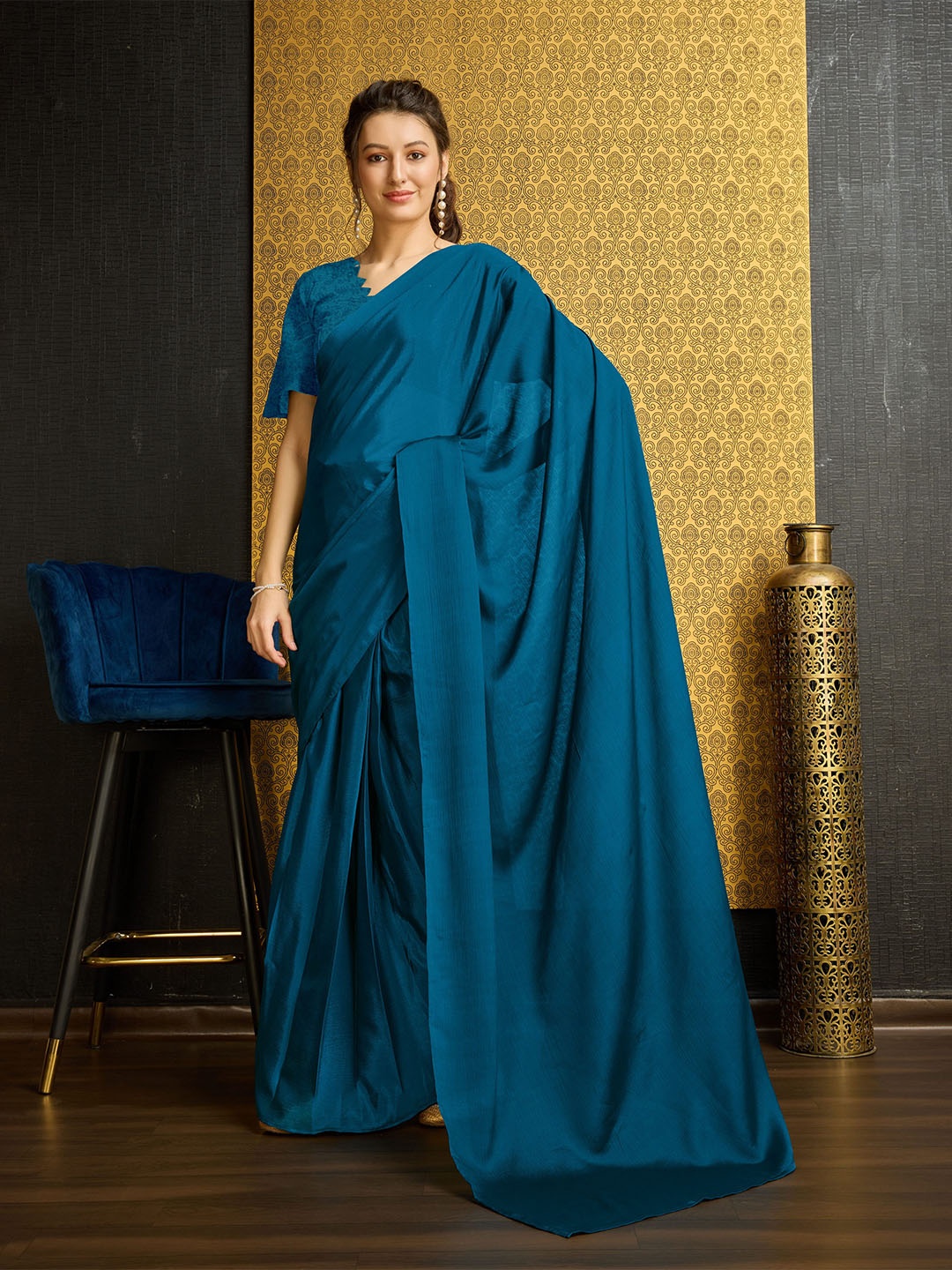 

Mitera Organza Ready to Wear Saree, Teal