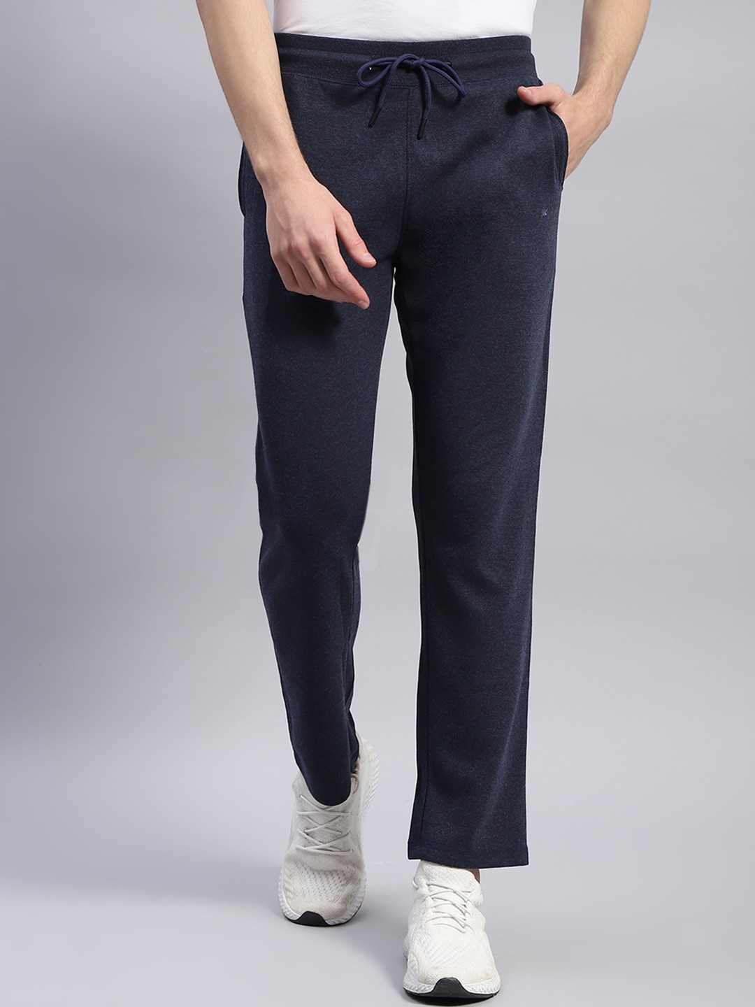 

Monte Carlo Men Cotton Mid Rise Track Pants, Navy blue