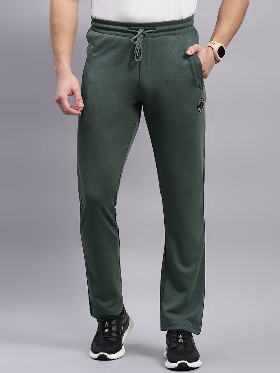 

Monte Carlo Men Cotton Mid Rise Track Pants, Green