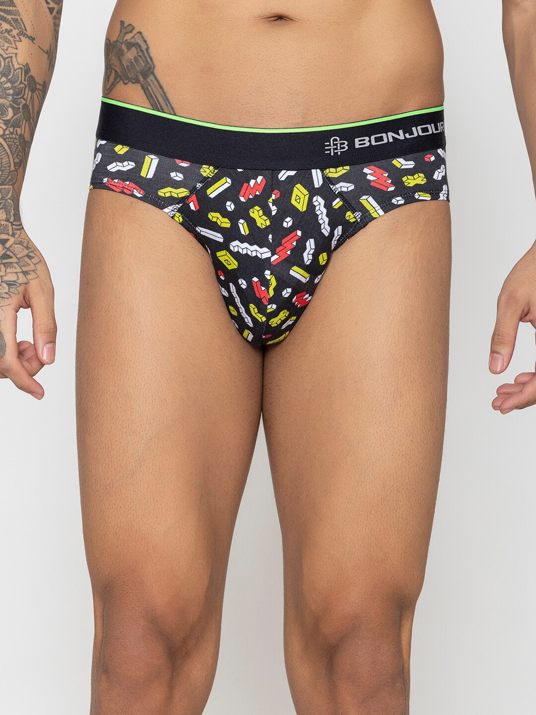 

Bonjour Printed Bold Style Super Soft Briefs BJ10016-CMP02, Grey