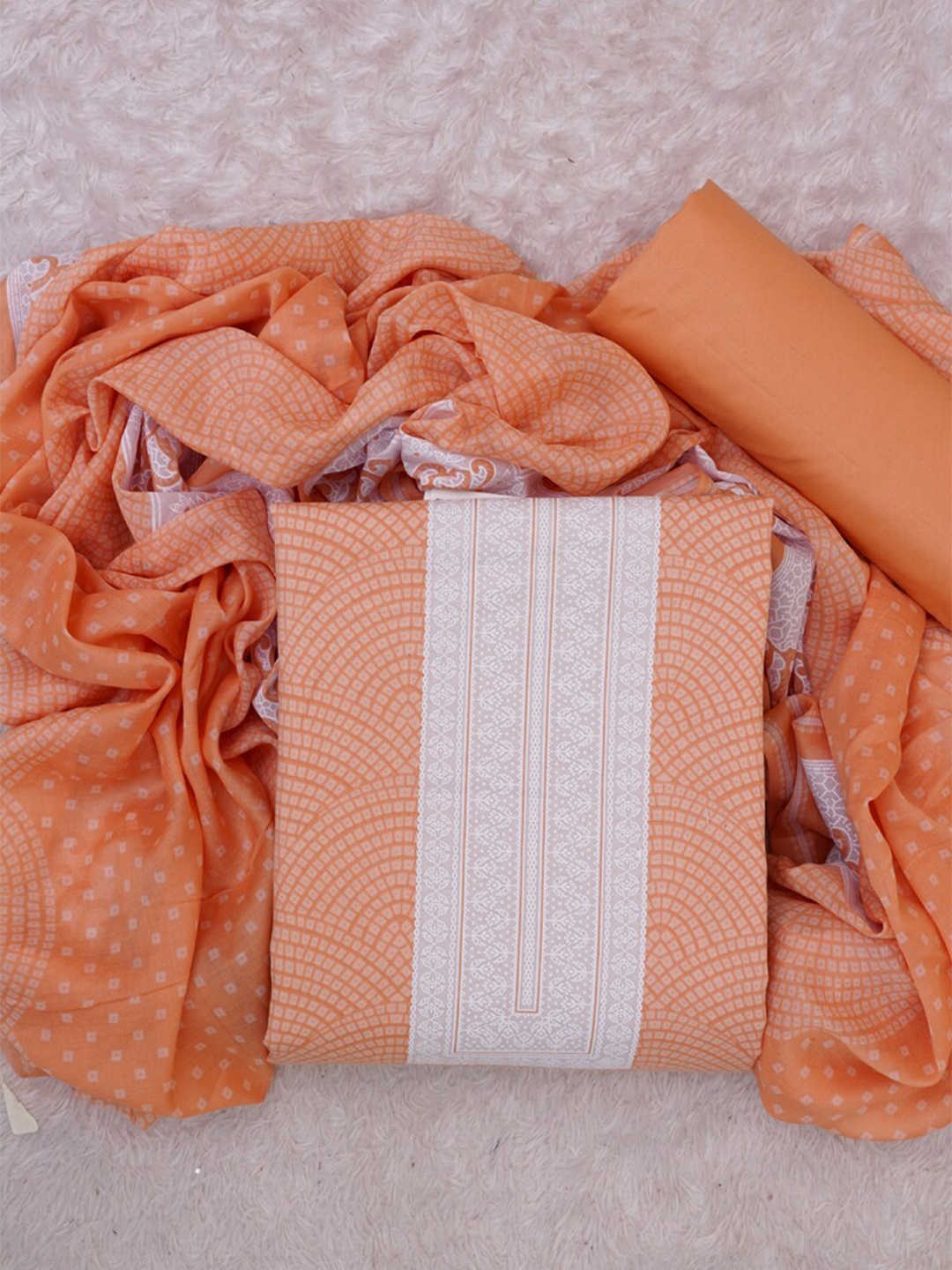 

ASISA Printed Unstitched Dress Material, Orange