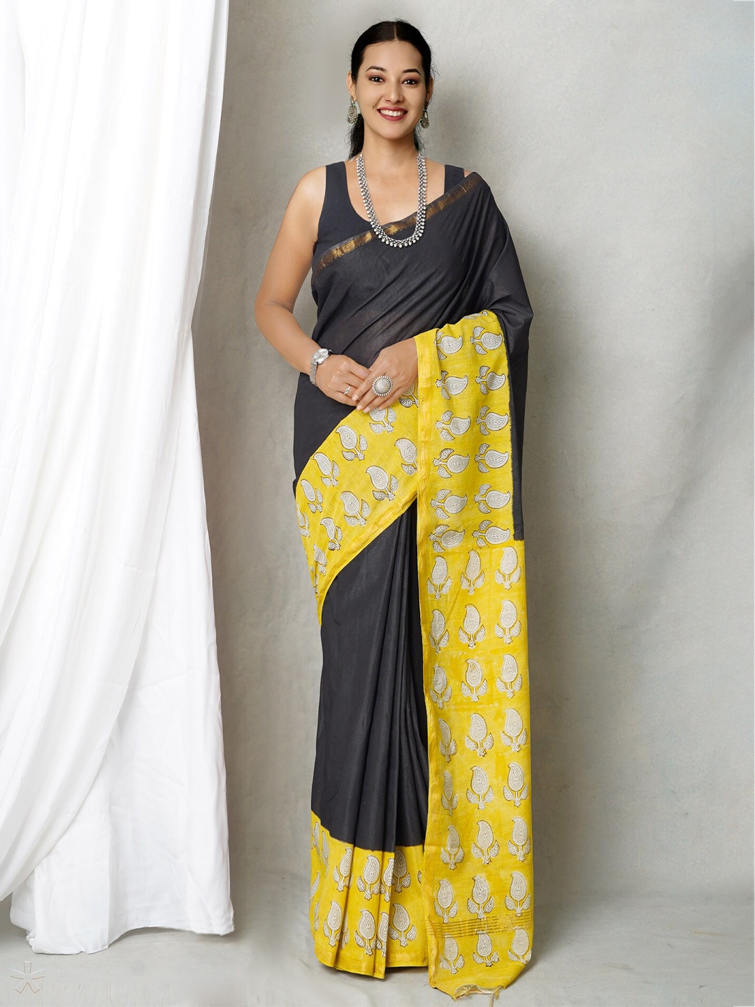

Unnati Silks Bagh Silk Cotton Bagh Saree, Black