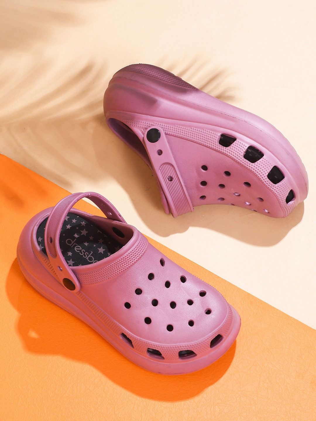 

DressBerry Pink Women Self Design Clogs