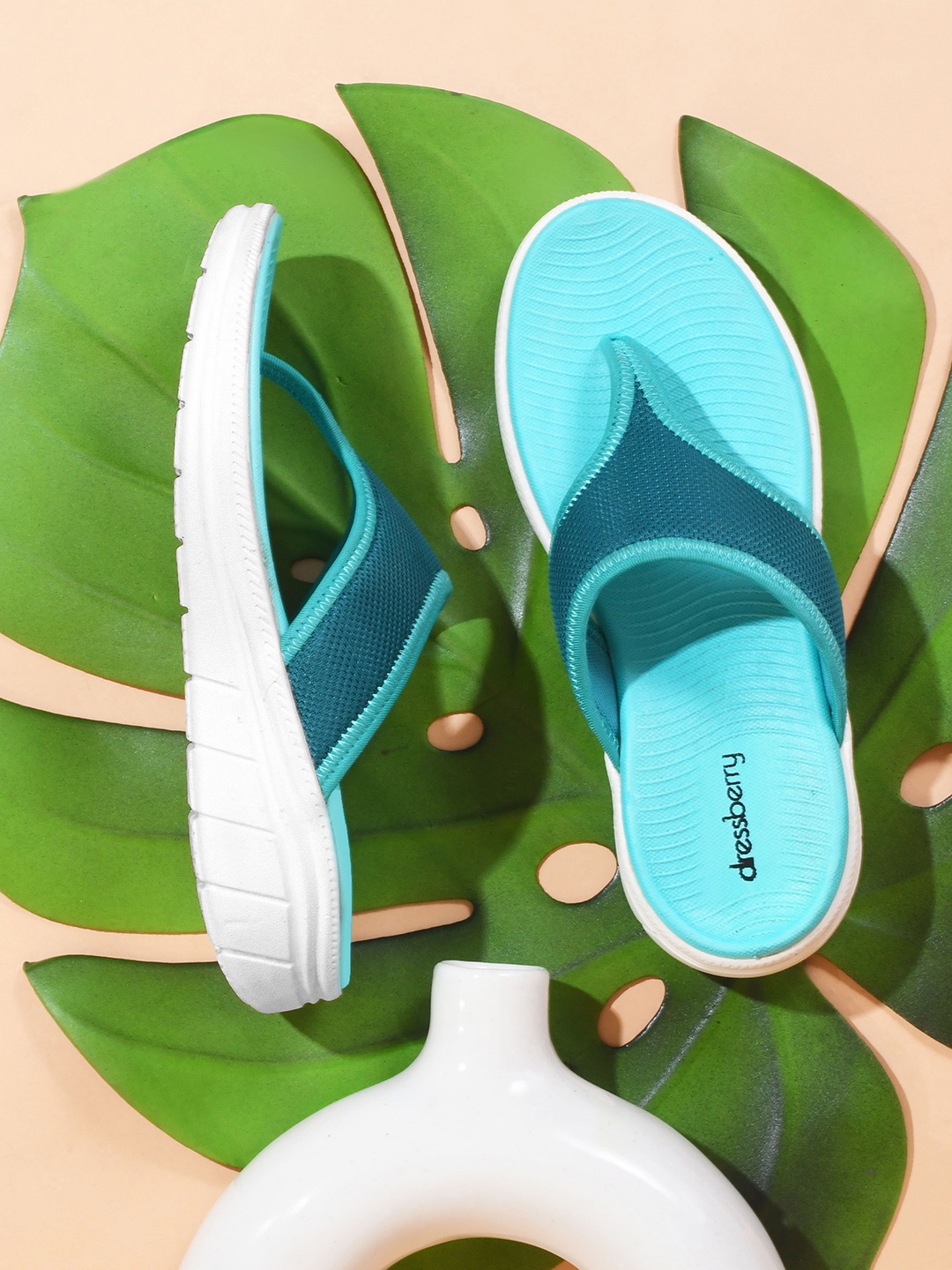 

DressBerry Teal Thong Flip-Flops