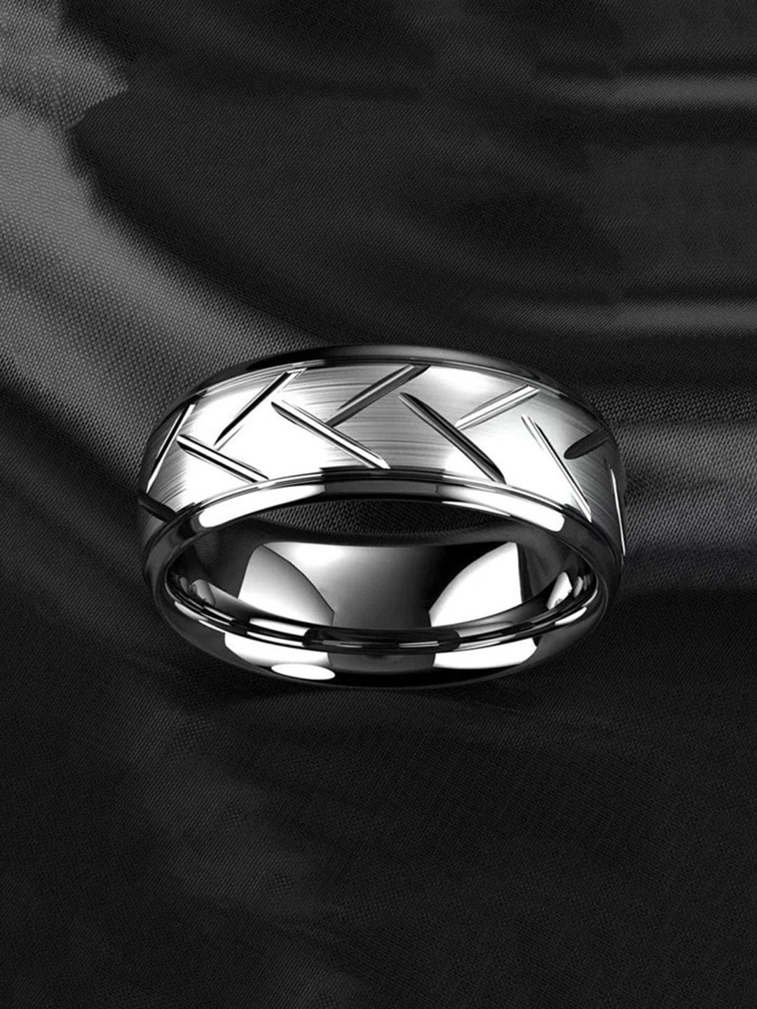 

Fashion Frill Men Silver-Plated Stainless Steel Finger Ring