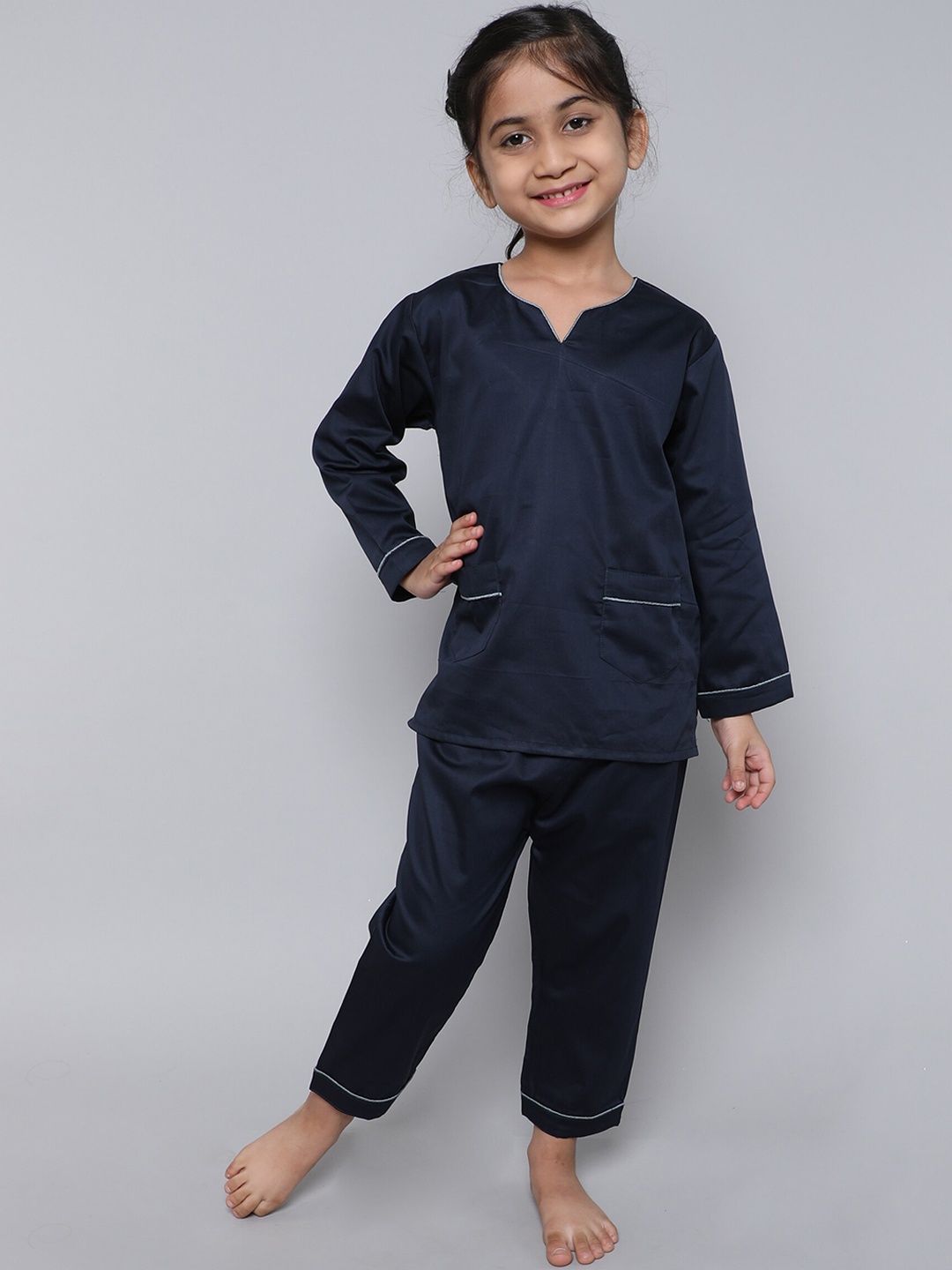 

BAESD Girls Top With Pyjamas, Navy blue