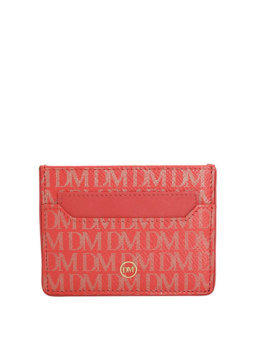 

Da Milano Unisex Typography Printed Leather Card Holder, Pink