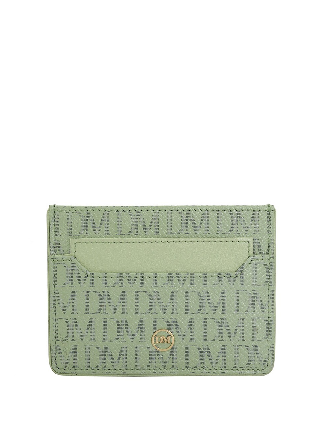 

Da Milano Unisex Typography Printed Leather Card Holder, Green