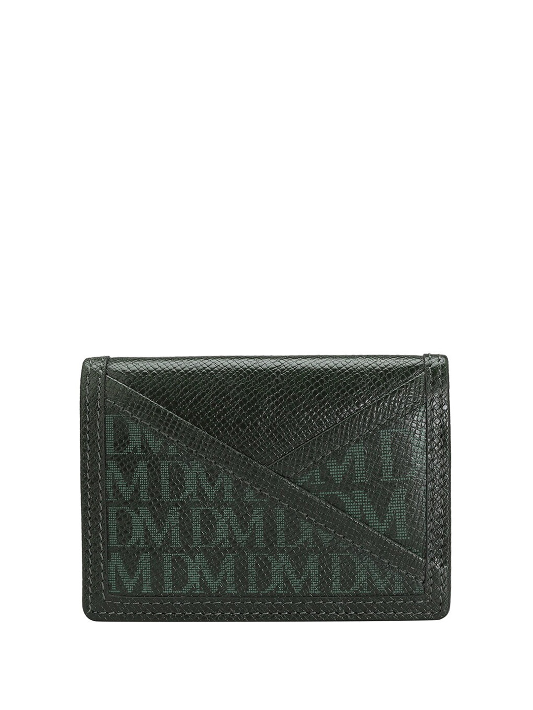 

Da Milano Unisex Typography Printed Leather Card Holder, Green