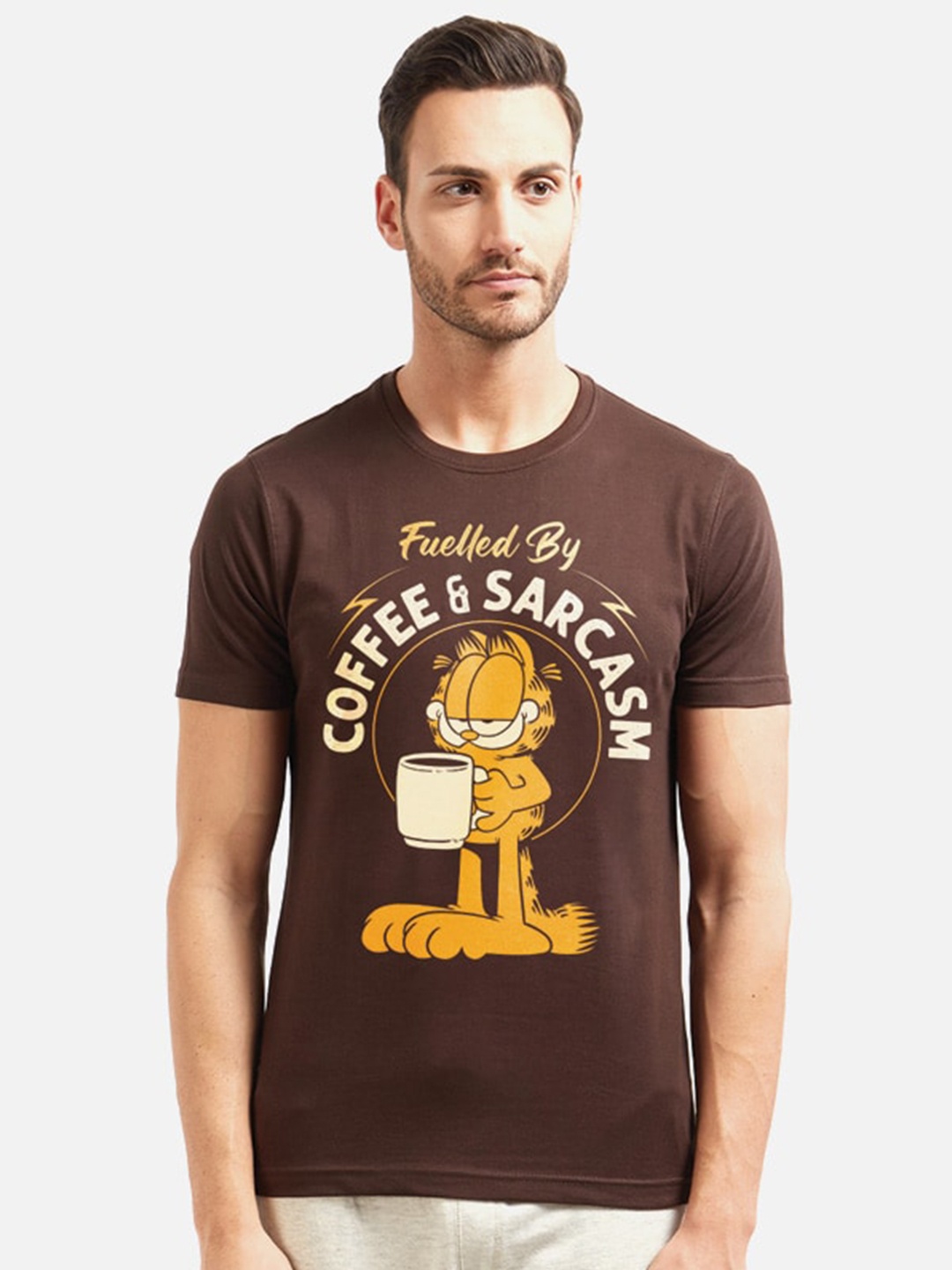 

Redwolf Unisex Printed Applique T-shirt, Brown