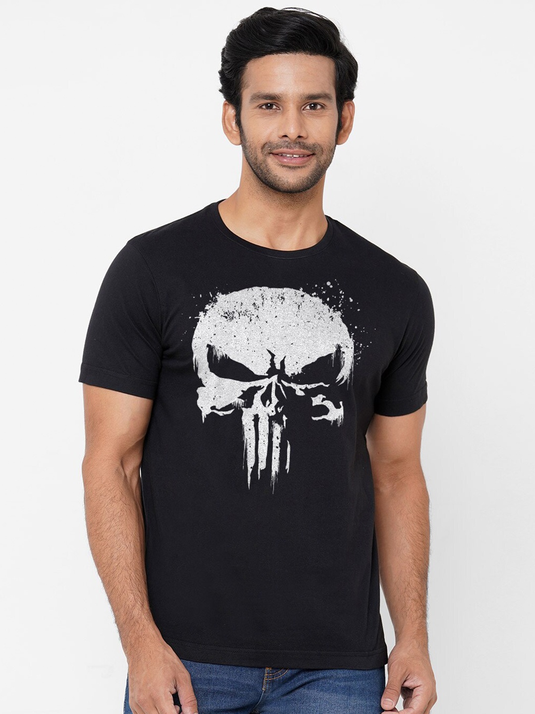 

Redwolf Unisex Printed Applique T-shirt, Black