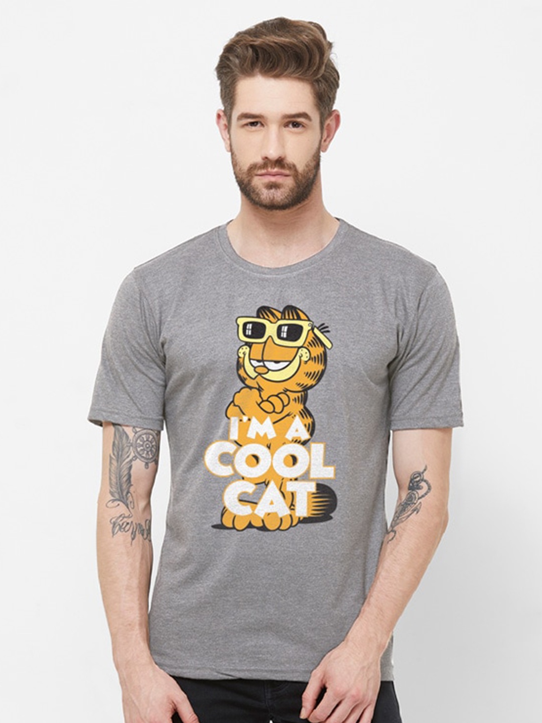 

Redwolf Unisex Humour & Comic Printed Cotton T-shirt, Grey