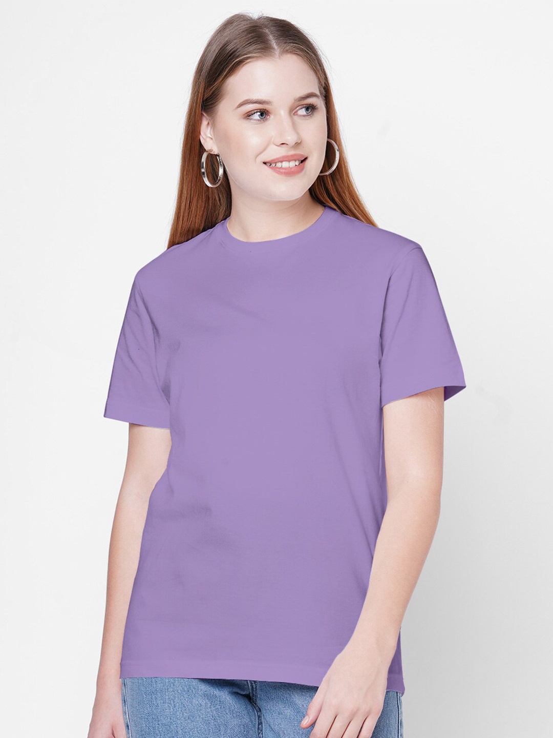 

Redwolf Unisex High Neck Applique T-shirt, Lavender