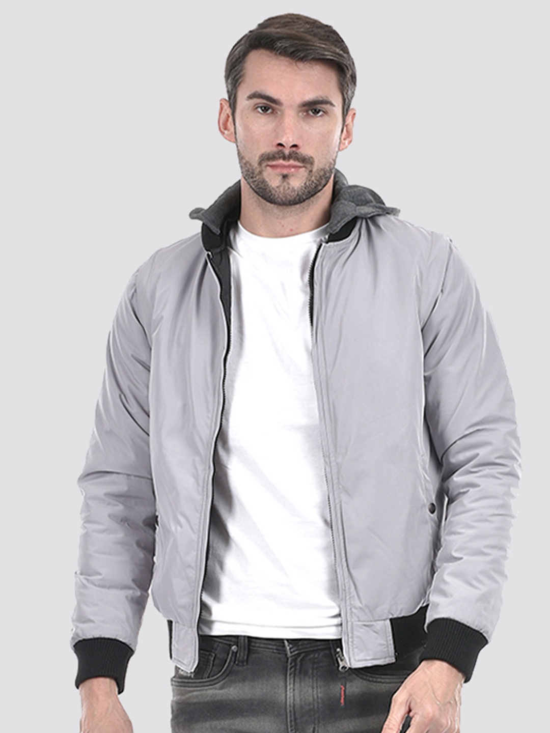 

Lawman pg3 Men Reversible Crop Puffer Jacket with Patchwork, Multi