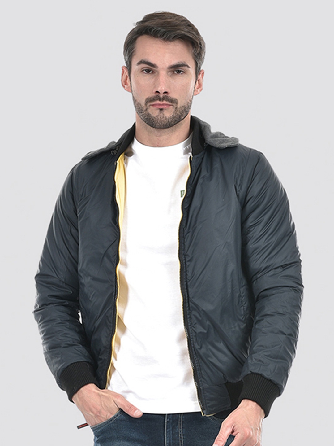 

Lawman pg3 Men Reversible Crop Bomber Jacket, Multi