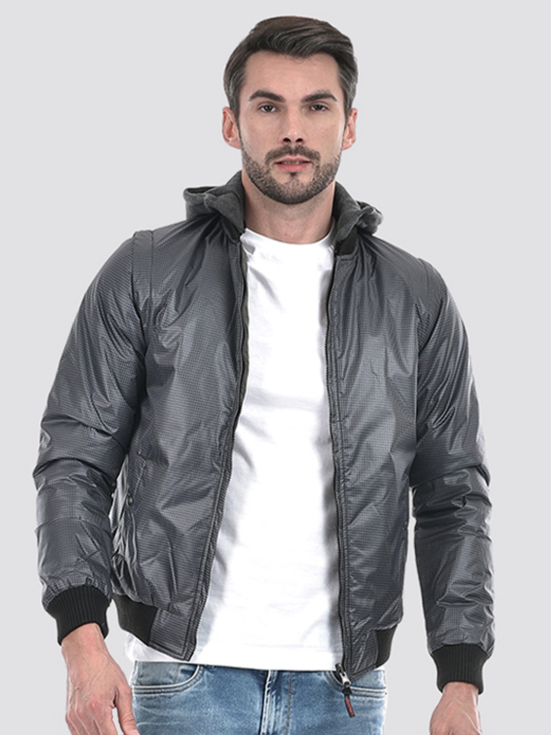 

Lawman pg3 Men Checked Reversible Crop Open Front Jacket, Multi