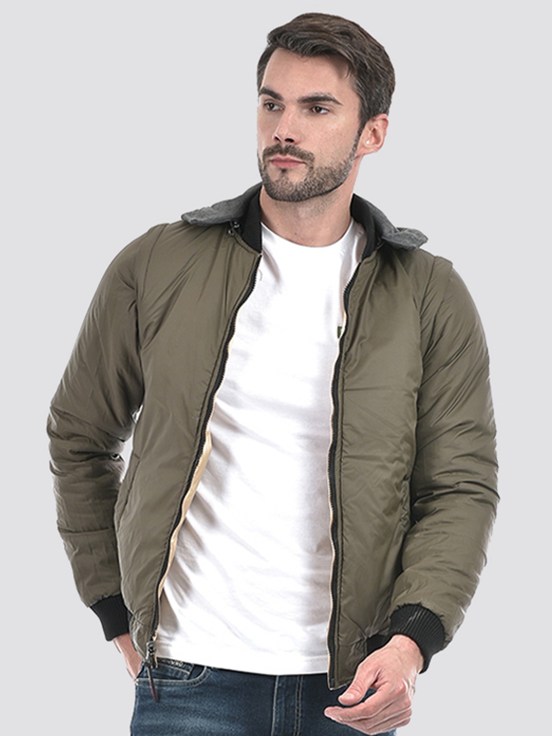 

Lawman pg3 Men Camouflage Reversible Crop Bomber with Patchwork Jacket, Multi