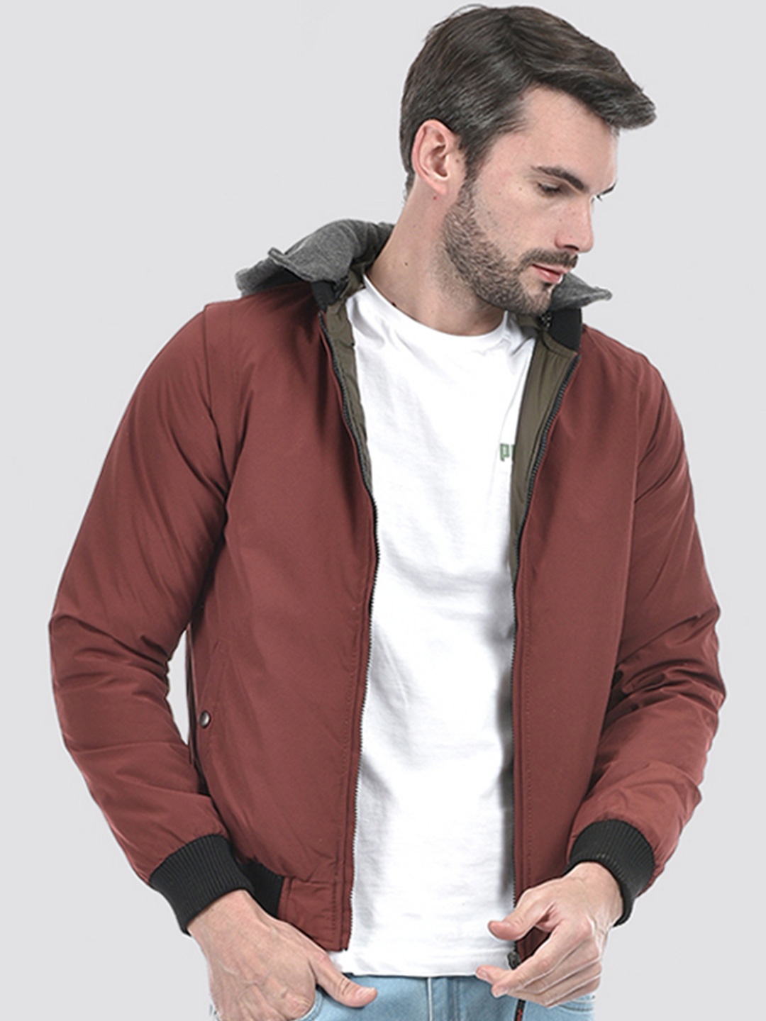 

Lawman pg3 Men Reversible Crop Bomber Jacket, Multi