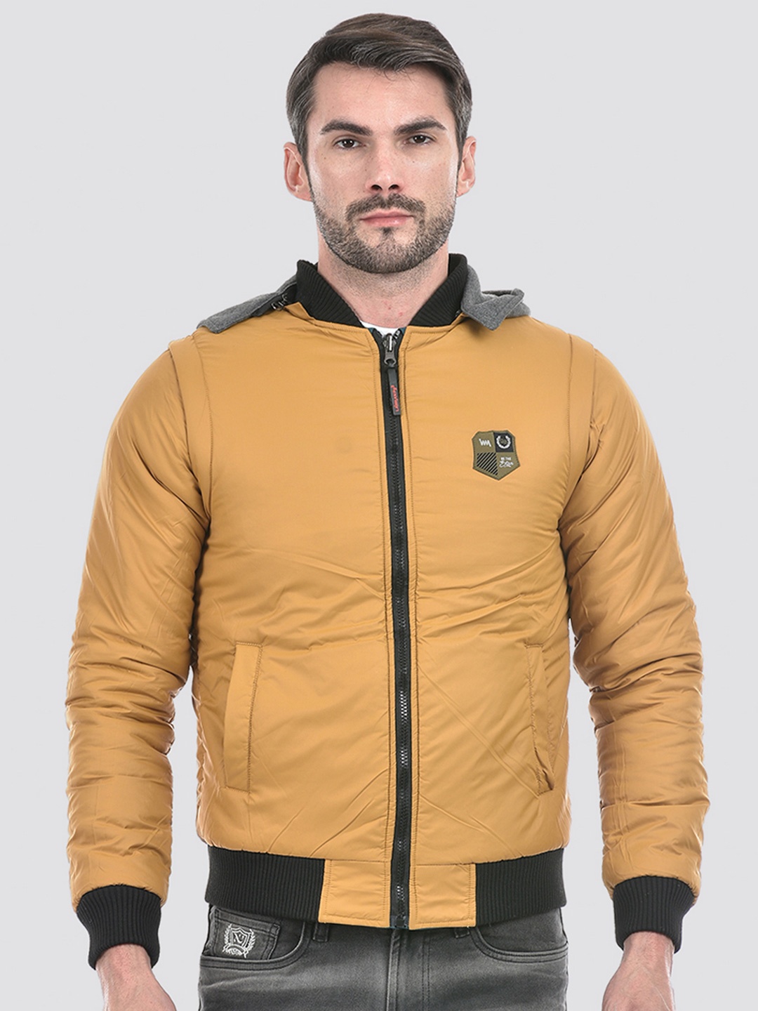 

Lawman pg3 Men Reversible Crop Open Front Jacket with Patchwork, Multi