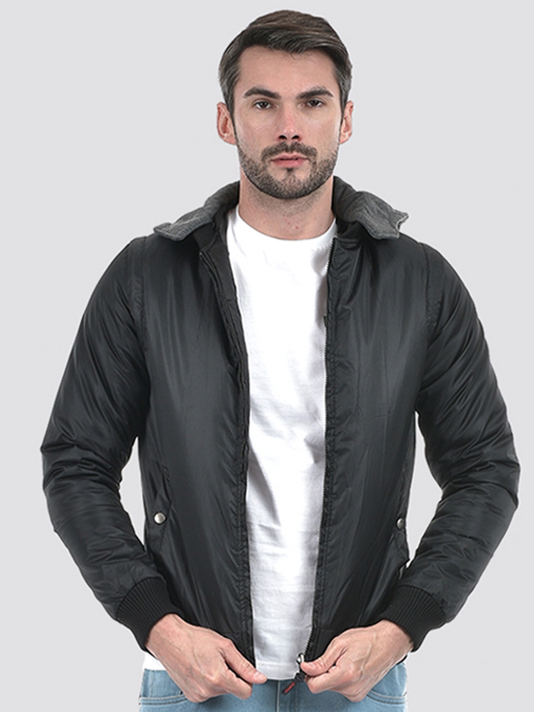 

Lawman pg3 Men Reversible Crop Open Front Jacket, Black