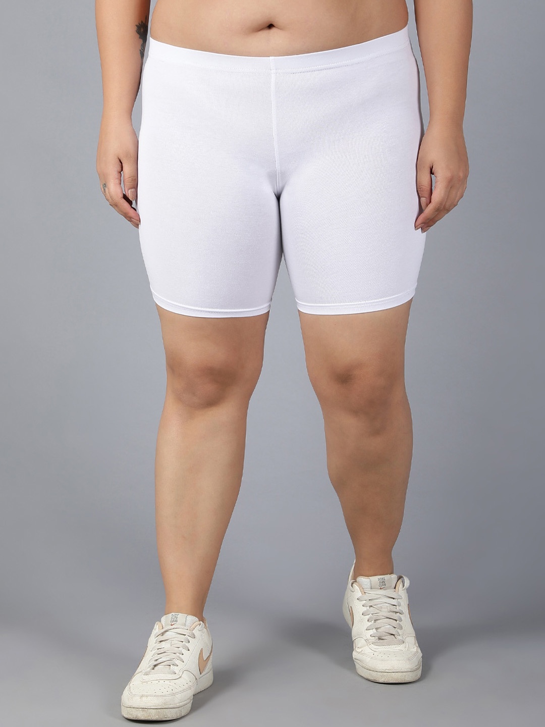 

Plus Size Women Plus Size Cycling Shorts, White