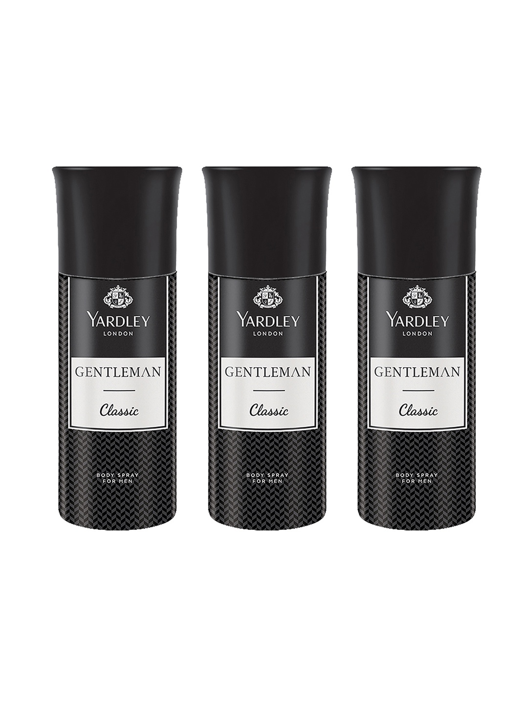 

YARDLEY LONDON Men Set of 3 Gentleman Classic Body Spray - 100 g Each, Black