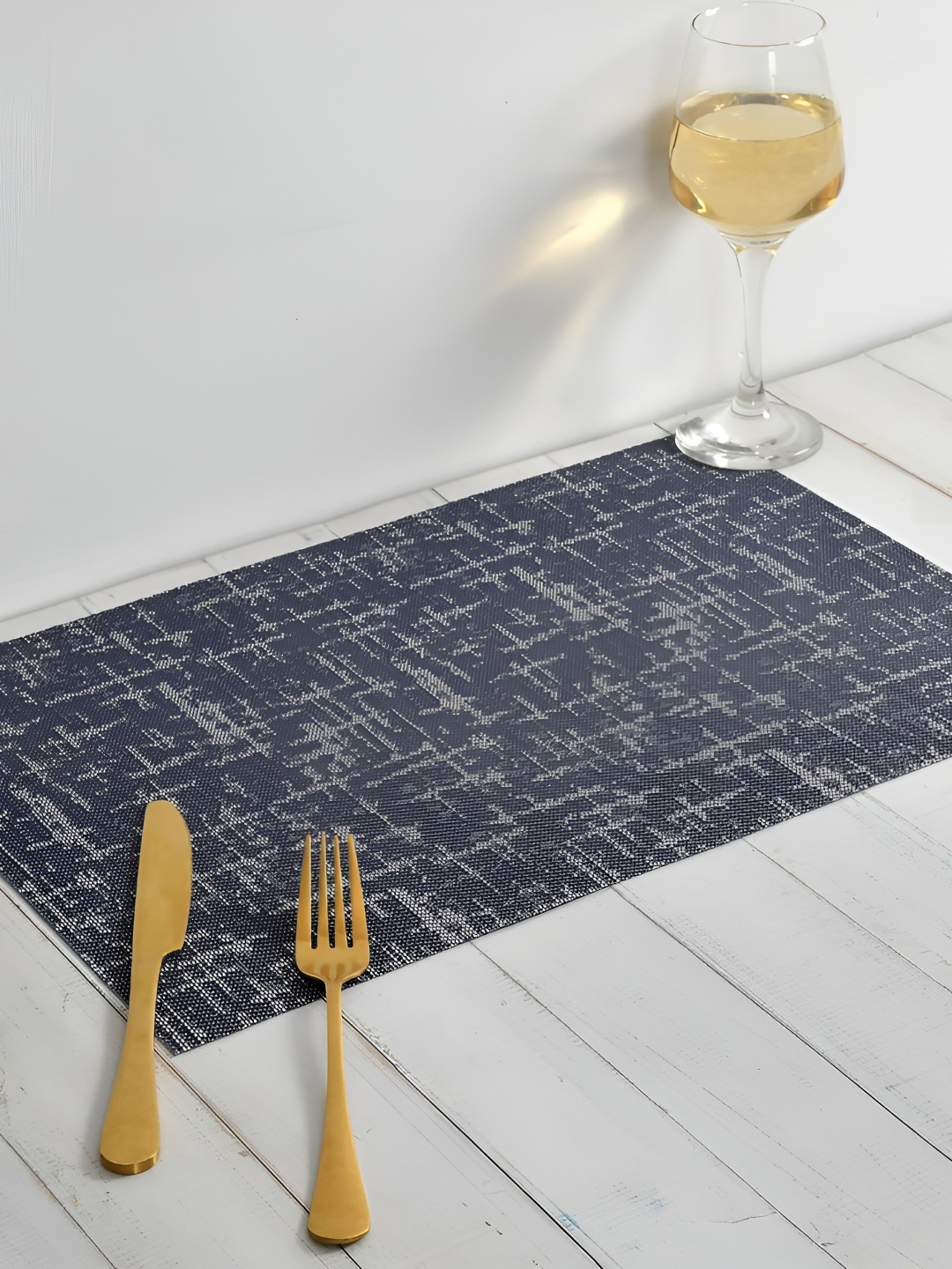 

Yellow Weaves 4-Pcs Blue Printed Table Placemats