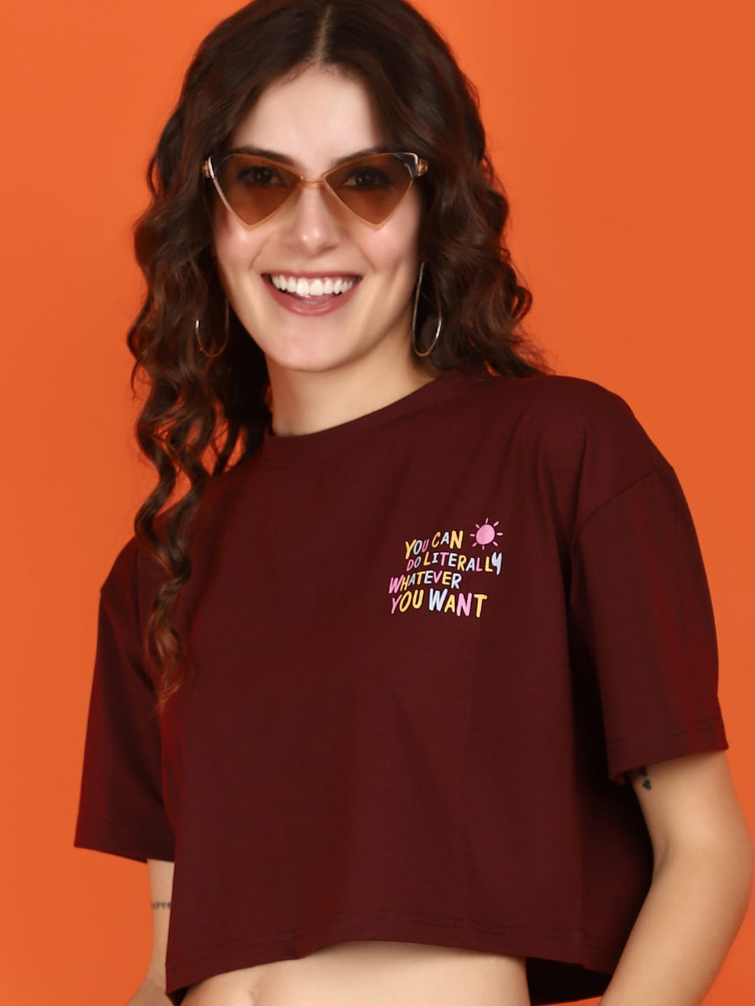 

V-Mart Print T-shirt Dress, Maroon