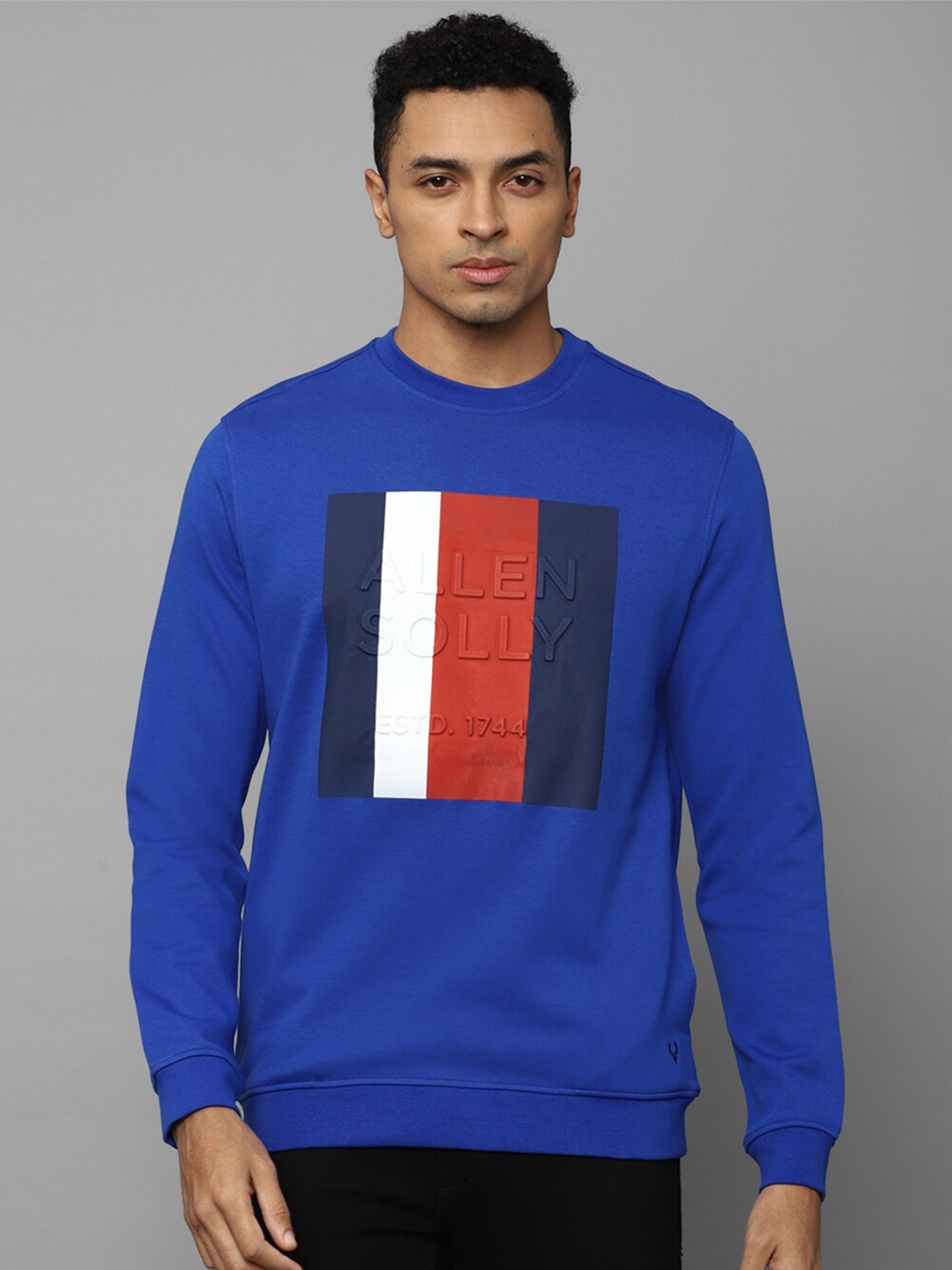 

Allen Solly Men Printed Sweatshirt, Blue