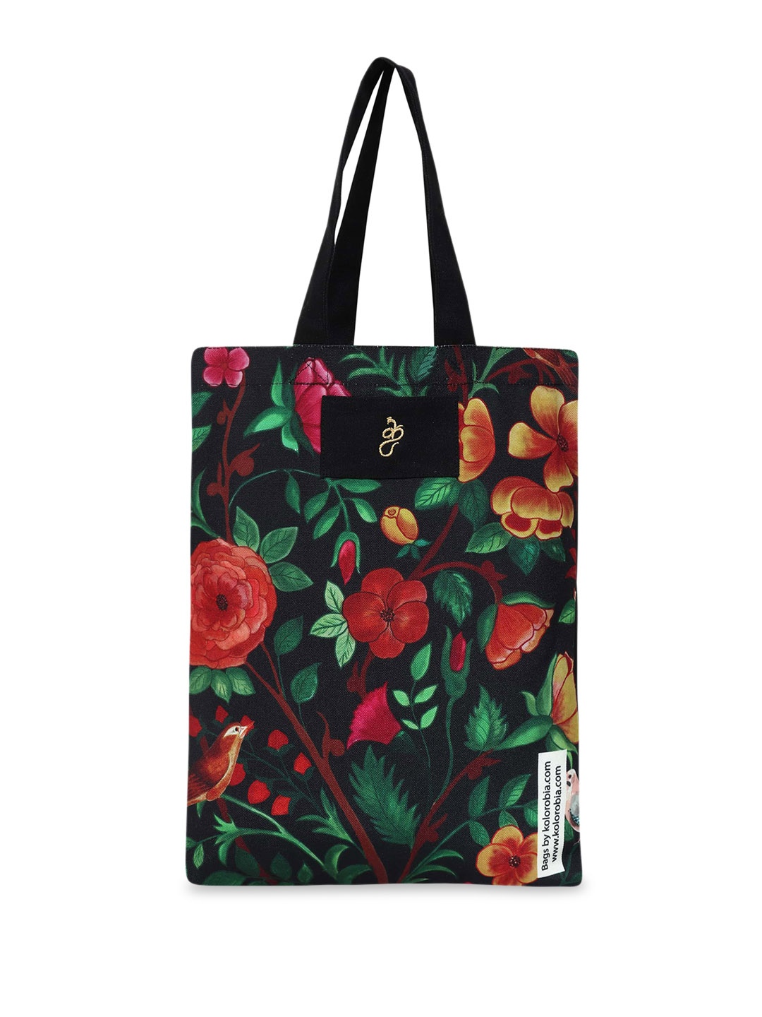 

KOLOROBIA Printed Cotton Shoulder bag, Green