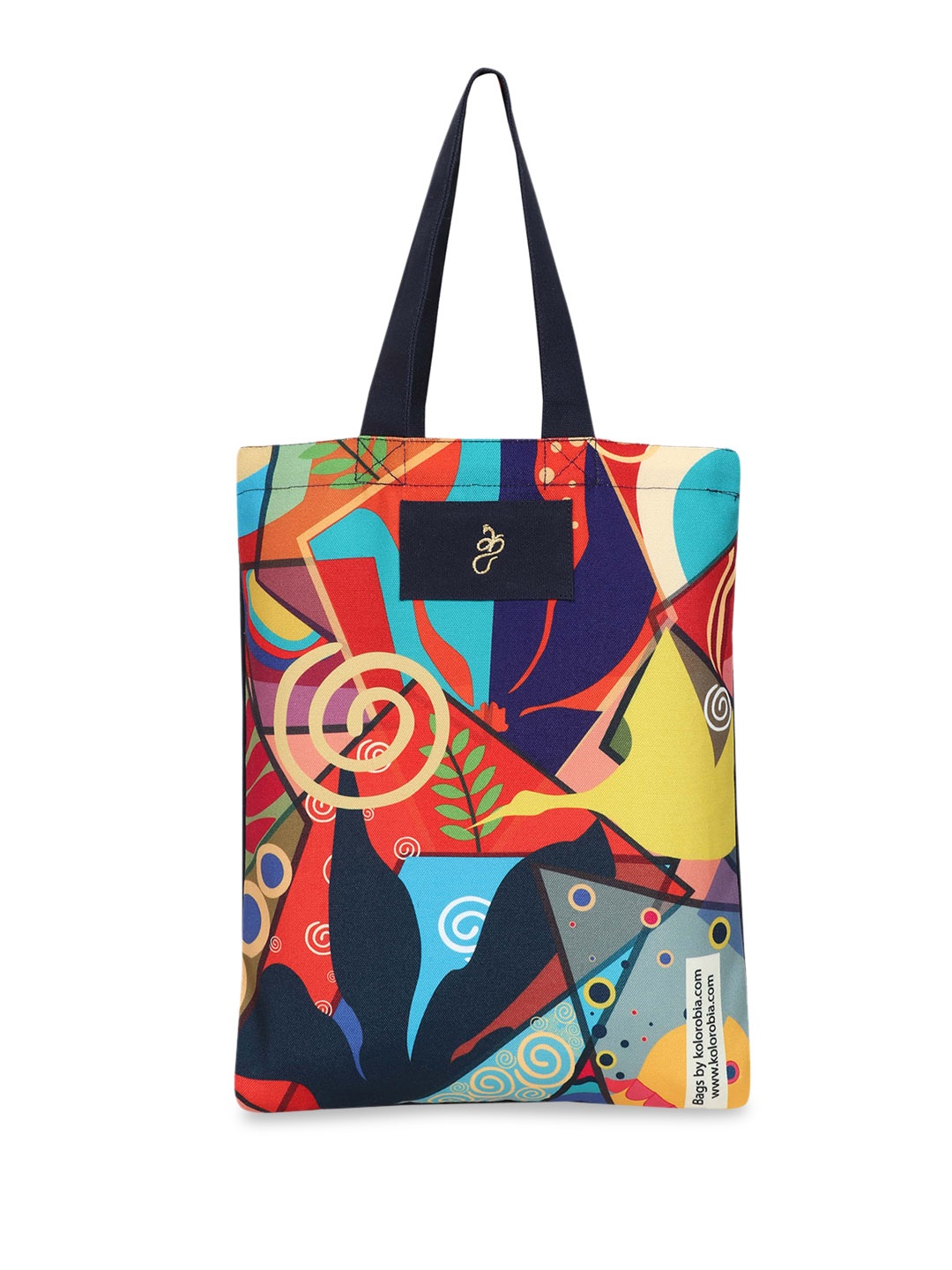 

KOLOROBIA Printed Pure Cotton Shopper Shoulder Bag, Red