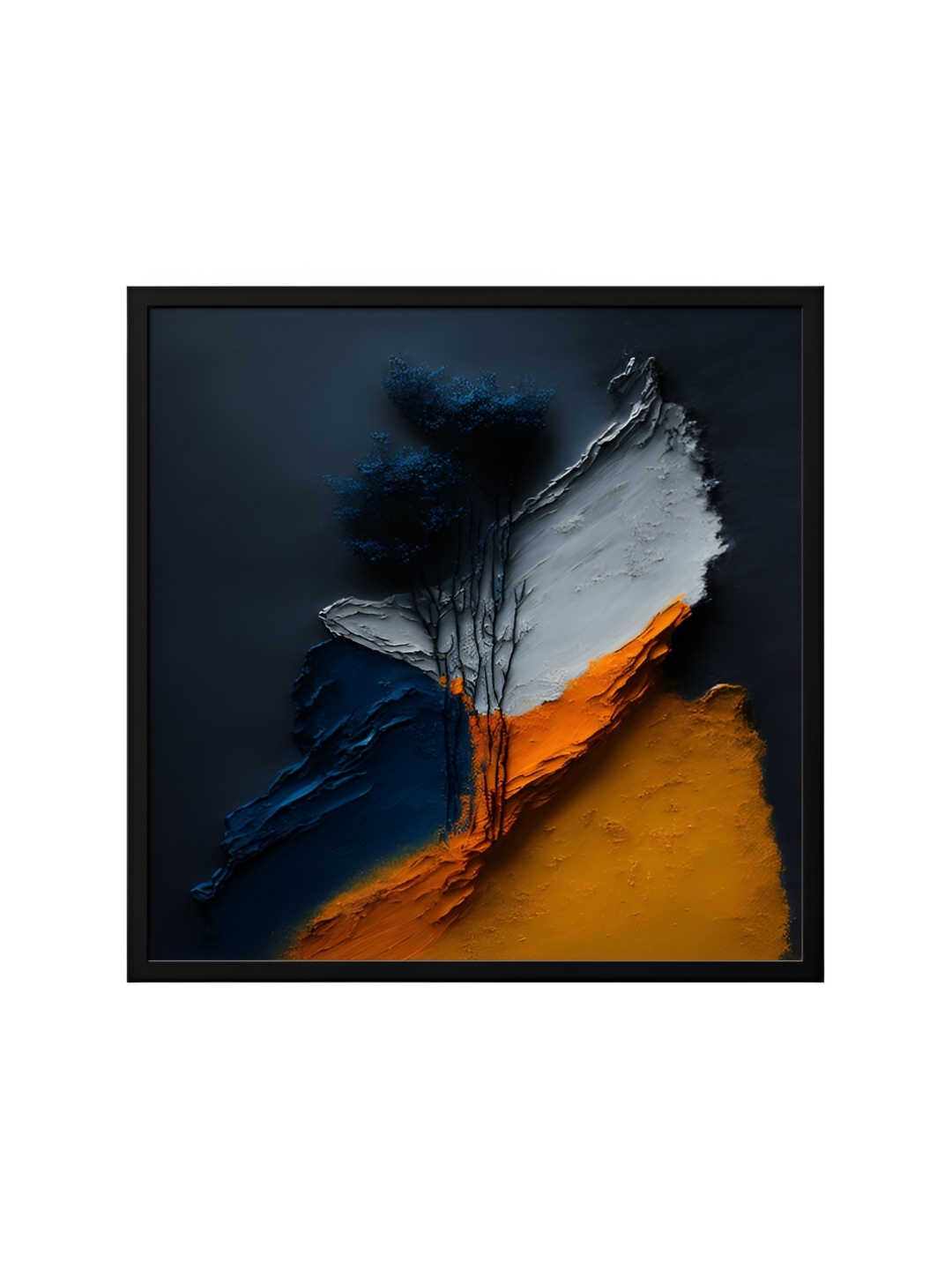 

999Store Blue & Brown Canvas Abstract Painting Wall Art