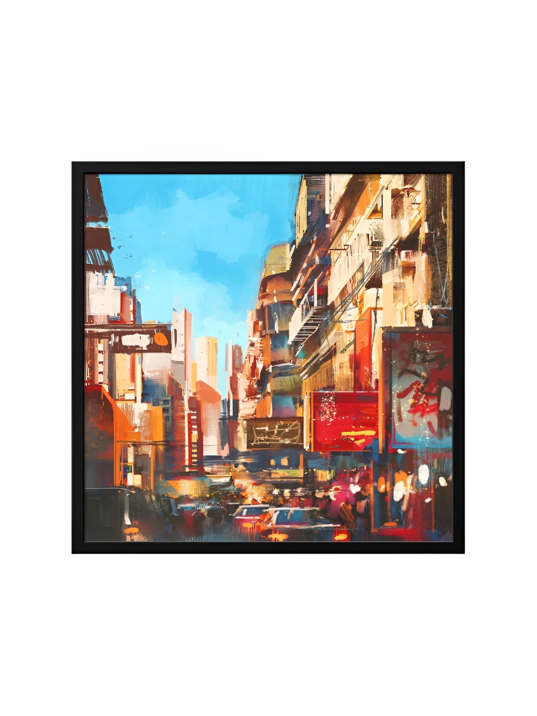 

999Store Blue & Red Canvas Abstract Painting Wall Art